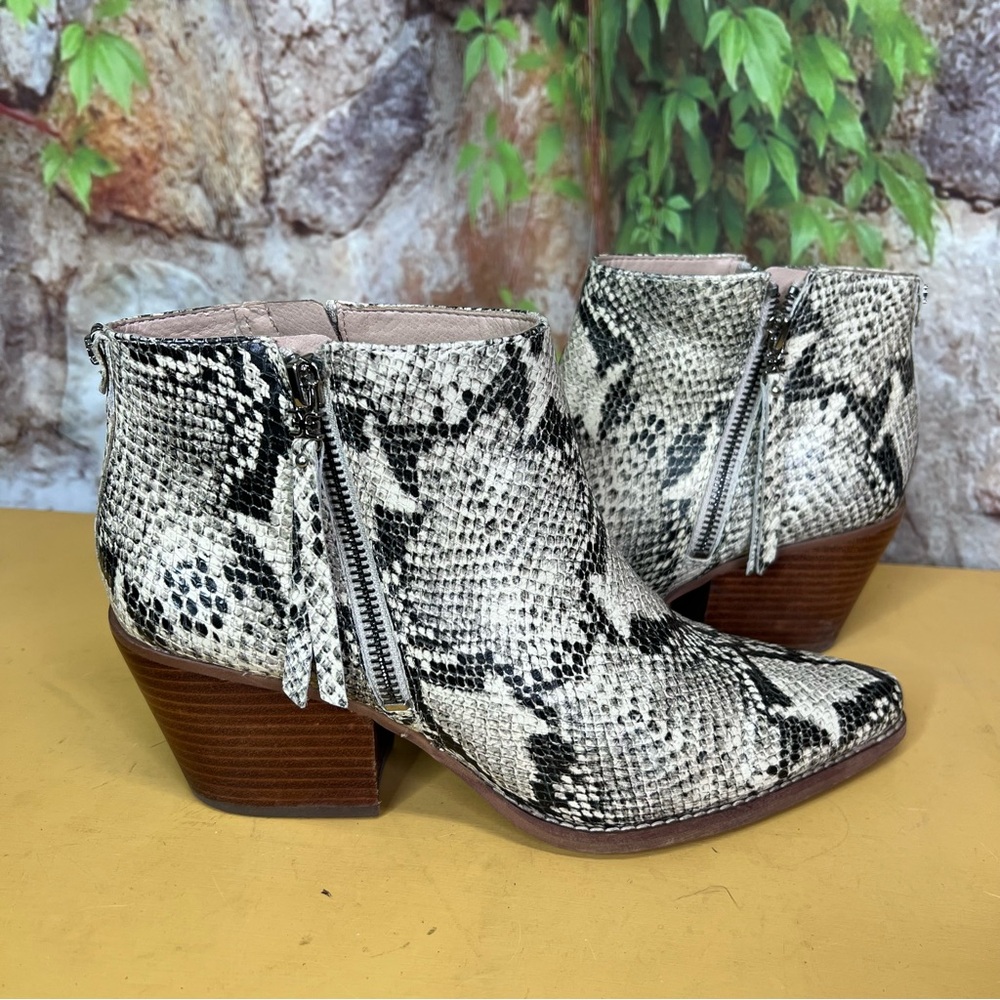SAM EDELMAN Python Print Dual Zip Western Style L… - image 7
